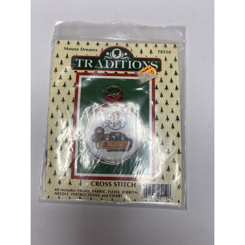 Traditions Mouse Dreams Cross Stitch Ornament Kit T8558 Christmas Holiday NEW